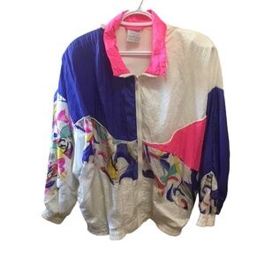 Vintage 90s Windbreaker Set with pants, women’s M-L